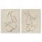 Stupell Industries Earthtone Sitting Rabbits Sketch 2 pc Framed Giclee Wall Art Set Design by June Erica Vess